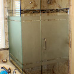 East Coast Glass And Interiors - Frameless with Acid Etch privacy screen