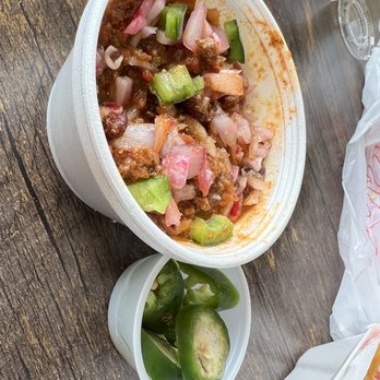 The Chicken Shack - chili with fresh jalapeños and onions - Chicken Wings Near Me - Henderson, Nevada The Chicken Shack - chili with fresh jalapeños and onions - Chicken Wings Near Me - Henderson, Nevada
