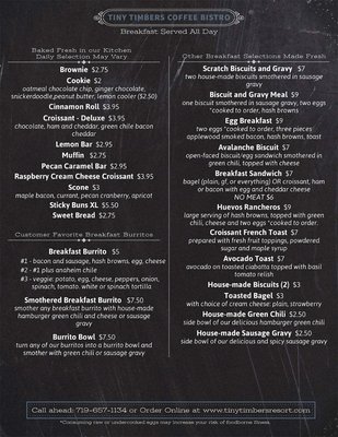 Menu photo 4 Tiny Timbers Coffee Bistro South Fork, CO