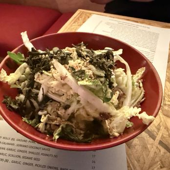 Rooster And The Pig - Jasmine Tea Leaf, Tangy, Napa Cabbage, Medley of Seeds, Peanut, Crispy Shallot - Vietnamese Near Me - Palm Springs, California Rooster And The Pig - Jasmine Tea Leaf, Tangy, Napa Cabbage, Medley of Seeds, Peanut, Crispy Shallot - Vietnamese Near Me - Palm Springs, California