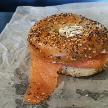 Georgetown Bagelry - Miami Burger on Everything Bagel - Bagels Near Me - Bethesda, Maryland