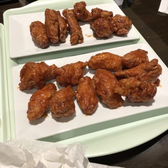 Crunchik'n - Wings with 2 different sauces. Our favorite is the honey garlic although we liked them both. - Korean Near Me - Philadelphia, Pennsylvania