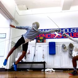 Tim Morehouse Fencing Club - Upper West Side - Olympian Keeth Smart fencing at Tim Morehouse Fencing Club