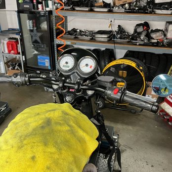 Moto Chop Shop - Thruxton 900 new black handle bar install. - Motorcycle Repair Near Me - Van Nuys, California Moto Chop Shop - Thruxton 900 new black handle bar install. - Motorcycle Repair Near Me - Van Nuys, California