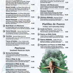TEJAS Mexican Grill - Menu - bigger items