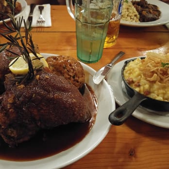 Reichenbach Hall - Pork shank, spatzle with cheese and bacon - Bars Near Me - New York, New York Reichenbach Hall - Pork shank, spatzle with cheese and bacon - Bars Near Me - New York, New York