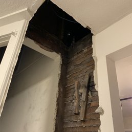 The resulting hole from the chimney! The resulting hole from the chimney!