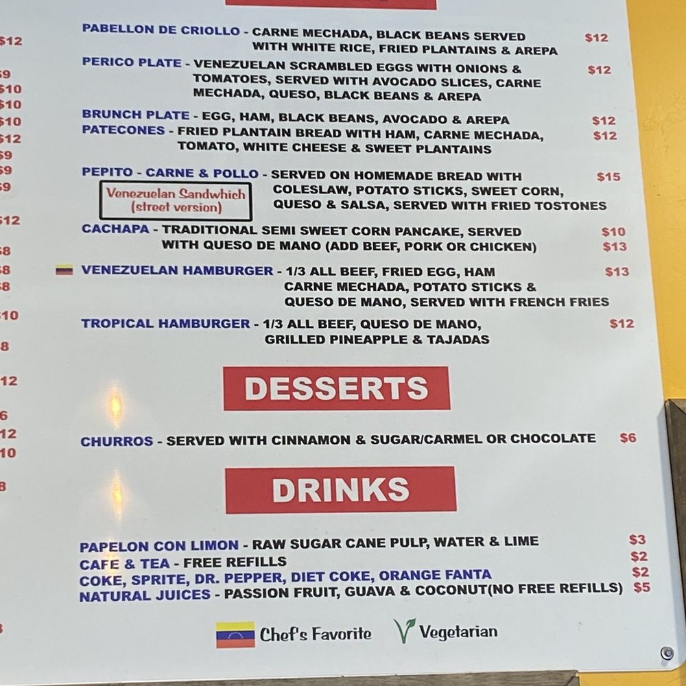 Cafe Unique - a menu for a restaurant - Venezuelan Near Me - Midland, Texas