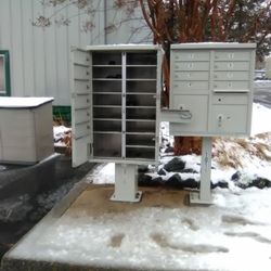 US Post Office - This is how the Post Office leaves our mailboxes at our business complex.... WIDE OPEN!!