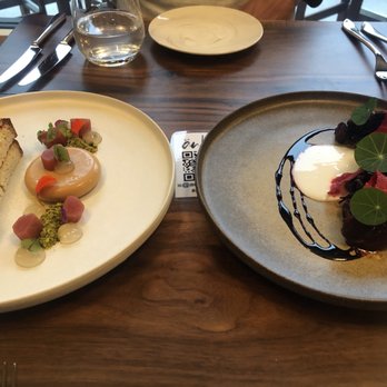 Änkôr - Foie Gras with rhubarb and Beet appetizers - Canadian (New) Near Me - Canmore, Alberta Änkôr - Foie Gras with rhubarb and Beet appetizers - Canadian (New) Near Me - Canmore, Alberta