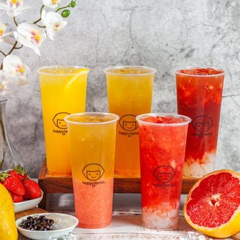 Happy Lemon - Our fruit teas, made with fresh fruit and great with boba, lychee jelly, and crystal boba or any toppings you like! - Bubble Tea Near Me - Tukwila, Washington Happy Lemon - Our fruit teas, made with fresh fruit and great with boba, lychee jelly, and crystal boba or any toppings you like! - Bubble Tea Near Me - Tukwila, Washington