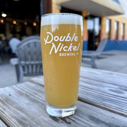 Double Nickel Brewing Company - The Long Weekend, a hazy NEIPA. Dank citrus rind and zest.