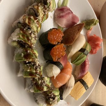eSushi - My first order AYCE including Green Dragon Roll, salmon roe, red clam, egg, mackerel, eel, white tuna, red snapper, salmon, fried tofu. - Japanese Near Me - Mt Prospect, Illinois eSushi - My first order AYCE including Green Dragon Roll, salmon roe, red clam, egg, mackerel, eel, white tuna, red snapper, salmon, fried tofu. - Japanese Near Me - Mt Prospect, Illinois