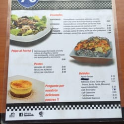 El menú de ensaladas y pastas