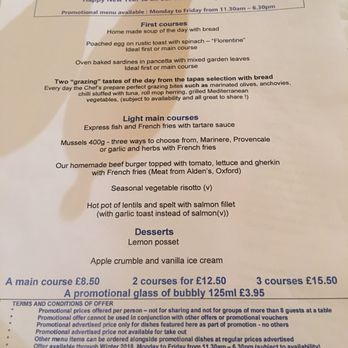 Cuttlefish - Menu - Bars Near Me - Oxford, OXF