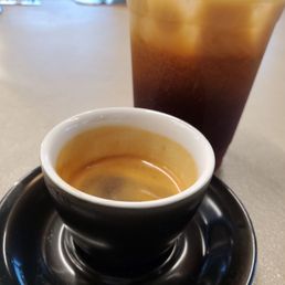 Espresso and a coldbrew