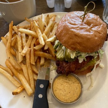 Bella Bru Cafe - Spicy crispy chicken sandwich. Large portions, some heat but not too much! - Cafes Near Me - Sacramento, California Bella Bru Cafe - Spicy crispy chicken sandwich. Large portions, some heat but not too much! - Cafes Near Me - Sacramento, California