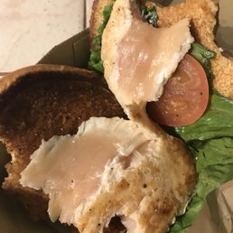 Ungrilled, uncooked chicken sandwich