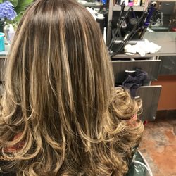- Beautiful Dark Blonde color - Gorgeous highlights - Haircut - Blow Dry