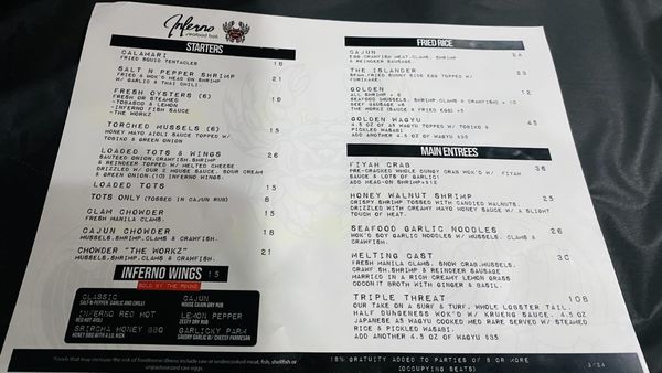 Menu photo 3 Inferno Seafood Boil Anchorage, AK