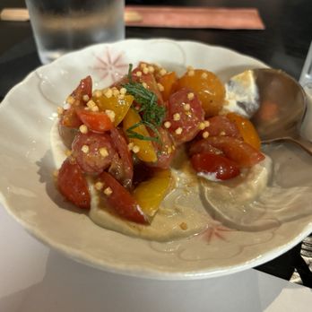Little Plum - Ume Tomato Salad w/ Whipped tofu - Asian Fusion Near Me - Honolulu, Hawaii Little Plum - Ume Tomato Salad w/ Whipped tofu - Asian Fusion Near Me - Honolulu, Hawaii