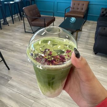 Turquoise Bakery And Cafe - iced rose matcha latte - Bakeries Near Me - Marlboro, New Jersey