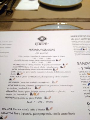 Menu photo 3 Queen Food and Music Madrid, M Menu photo 3 Queen Food and Music Madrid, M