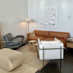 Palette & Parlor - Muuto Outline Sofa, Thayer Coggin Milo Baughman Chairs, GUBI lamp, Nanimarquina Rug, Verpan Welle Ottoman