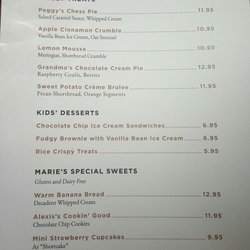 Peggy's On The Green - Dessert menu is superb!