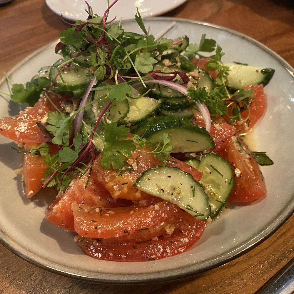 Dediko - Tomato cucumber salad (light and refreshing!) - Georgian Near Me - Vancouver, Washington Dediko - Tomato cucumber salad (light and refreshing!) - Georgian Near Me - Vancouver, Washington