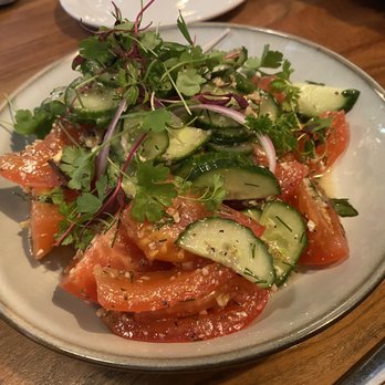Dediko - Tomato cucumber salad (light and refreshing!) - Georgian Near Me - Vancouver, Washington Dediko - Tomato cucumber salad (light and refreshing!) - Georgian Near Me - Vancouver, Washington