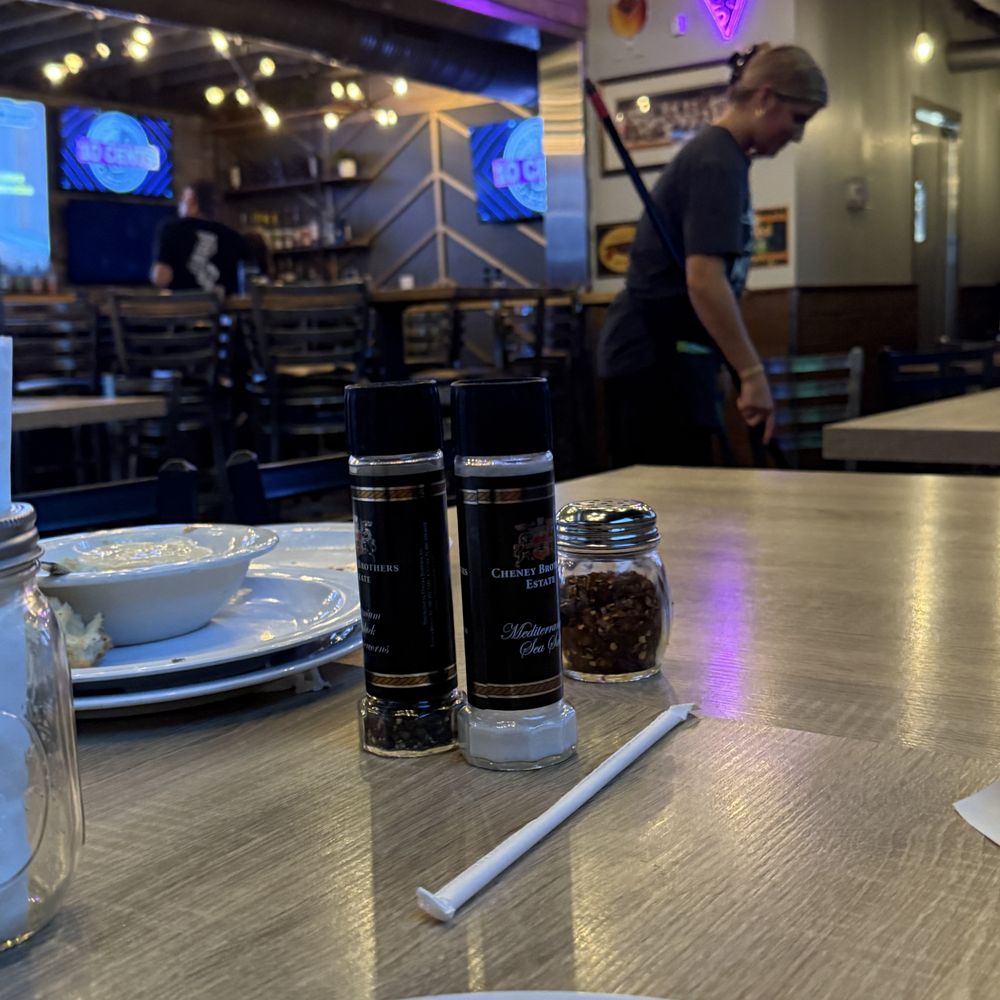 SWEEPING AND BANGING INTO A DUST BUCKET 5 FEET FROM OUR TABLE WHILE WE WAITED FOR REFILLS ... AND IT WAS 30 MINUTES TILL CLOSING TIME SWEEPING AND BANGING INTO A DUST BUCKET 5 FEET FROM OUR TABLE WHILE WE WAITED FOR REFILLS ... AND IT WAS 30 MINUTES TILL CLOSING TIME