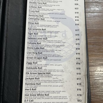 EBISU - Special rolls menu - Japanese Near Me - Elk Grove, California