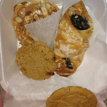 Sylvia's Bakery - Peanut butter cookie below. Oatmeal raisin in middle. Almond and poppyseed pastries - Bakeries Near Me - Darien, Illinois