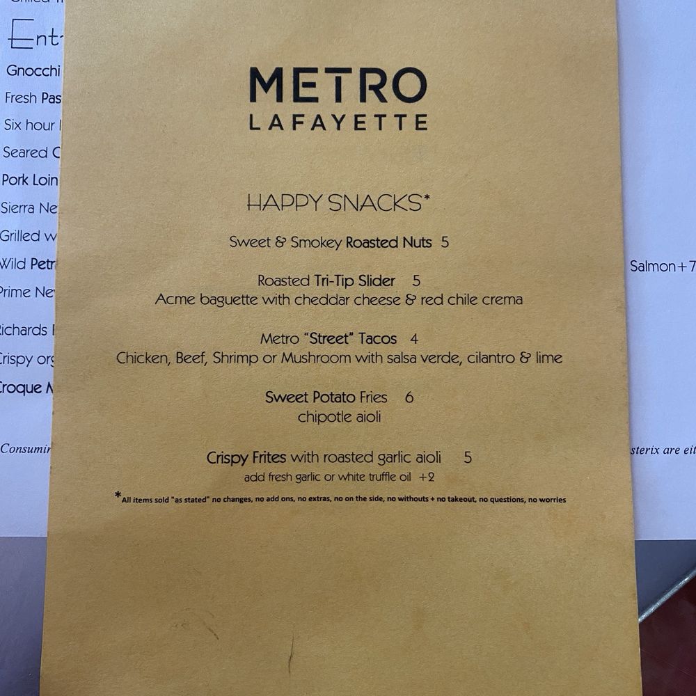 Metro Lafayette - Happy hour - New American Near Me - Lafayette, California