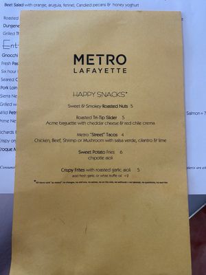 Menu photo 8 Metro Lafayette Lafayette, CA