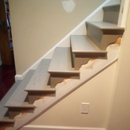 Hardwood going upstairs. The stair rail comes today!