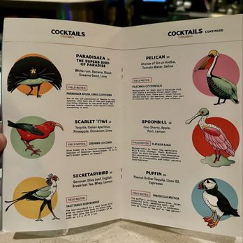 Paradisaea - Cocktail menu, WOW!!!! - New American Near Me - San Diego, California