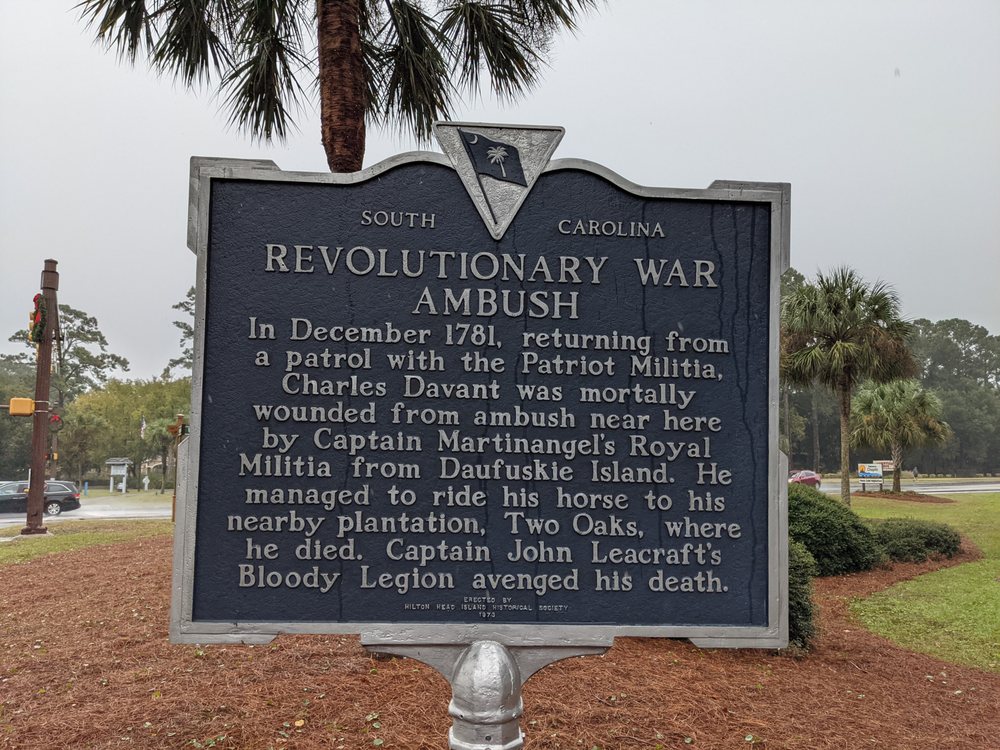 REVOLUTIONARY WAR AMBUSH HISTORICAL MARKER - Hilton Head Island, South ...