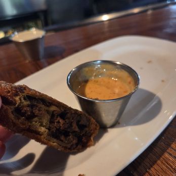 Carolina Ale House - Weston - Cheese steak egg roll, happy hour, ate the rest before I remembered the picture. Full of steak. Amazing. - Sports Bars Near Me - Weston, Florida Carolina Ale House - Weston - Cheese steak egg roll, happy hour, ate the rest before I remembered the picture. Full of steak. Amazing. - Sports Bars Near Me - Weston, Florida