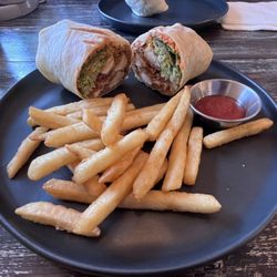 Felice Cafe - Chicken Wrap with side of fries