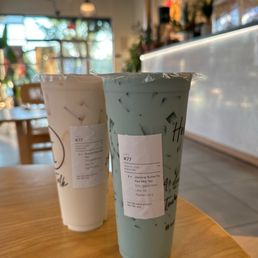 Jasmine Butterfly Pea Milk Tea, Roasted Rice Milk Tea Jasmine Butterfly Pea Milk Tea, Roasted Rice Milk Tea