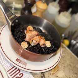 Barrafina - Grilled squid with ink sauce