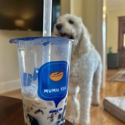 Mu Mu Tea - Medium Longan Red Date Milk Tea | 75% Sweet | Less Ice | Herbal Jelly