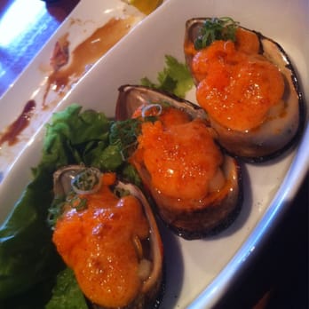 Sushi World - Baked mussels. Yum! On happy hour for $3.5 - Sushi Bars Near Me - Cypress, California