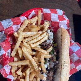Philly steak and fries Philly steak and fries