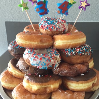 Danny's Donuts - The perfect cake made from Danny's donuts! - Donuts Near Me - Vista, California