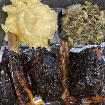 Baby Jays BBQ Kitchen - Beef rib plate with mac n cheese and greens: $28 - Barbeque Near Me - Chattanooga, Tennessee Baby Jays BBQ Kitchen - Beef rib plate with mac n cheese and greens: $28 - Barbeque Near Me - Chattanooga, Tennessee