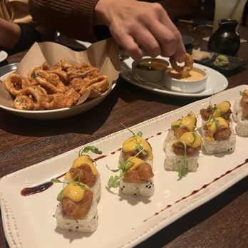 Water Grill - Denver - Calamari and spicy lobster roll - Seafood Near Me - Denver, Colorado Water Grill - Denver - Calamari and spicy lobster roll - Seafood Near Me - Denver, Colorado