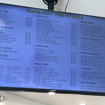 Sunright Tea Studio - Menu 5.22.26 - Bubble Tea Near Me - Gardena, California Sunright Tea Studio - Menu 5.22.26 - Bubble Tea Near Me - Gardena, California